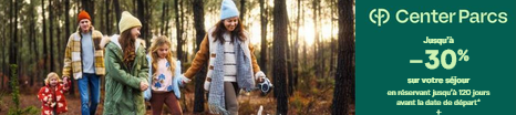 Center Parcs: early booking automne/hiver 2026/2027 ❄️